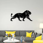 Lion Walking Metal Wall Art Decor Mantra