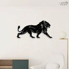 Lion Walking Metal Wall Art Decor Mantra