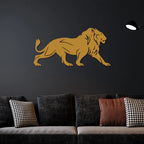 Lion Walking Metal Wall Art Decor Mantra