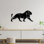 Lion Walking Metal Wall Art Decor Mantra