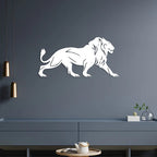 Lion Walking Metal Wall Art Decor Mantra