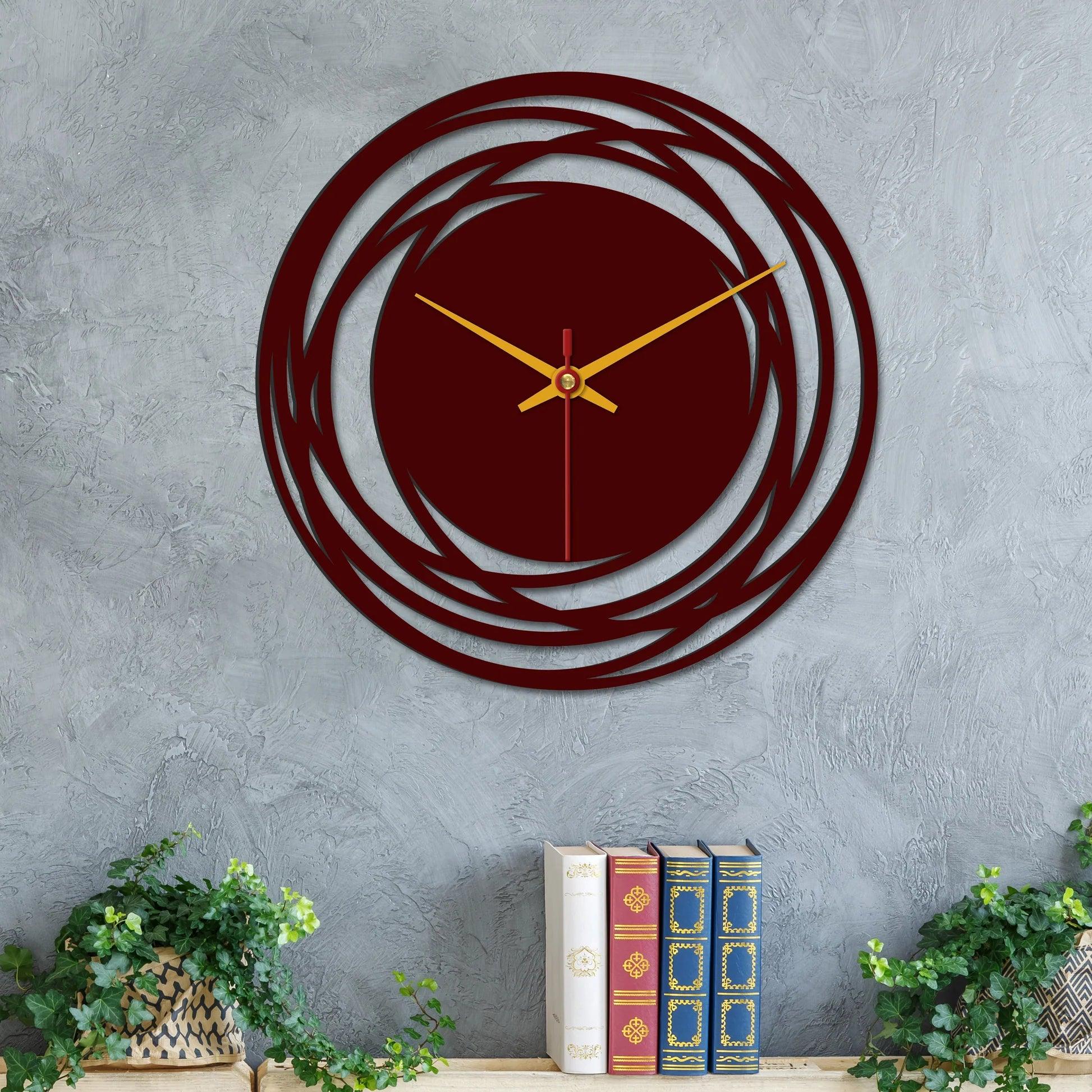 Loops Shape Wooden Wall Clock - Decor Mantra 