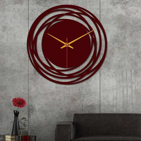 Loops Shape Wooden Wall Clock - Decor Mantra 