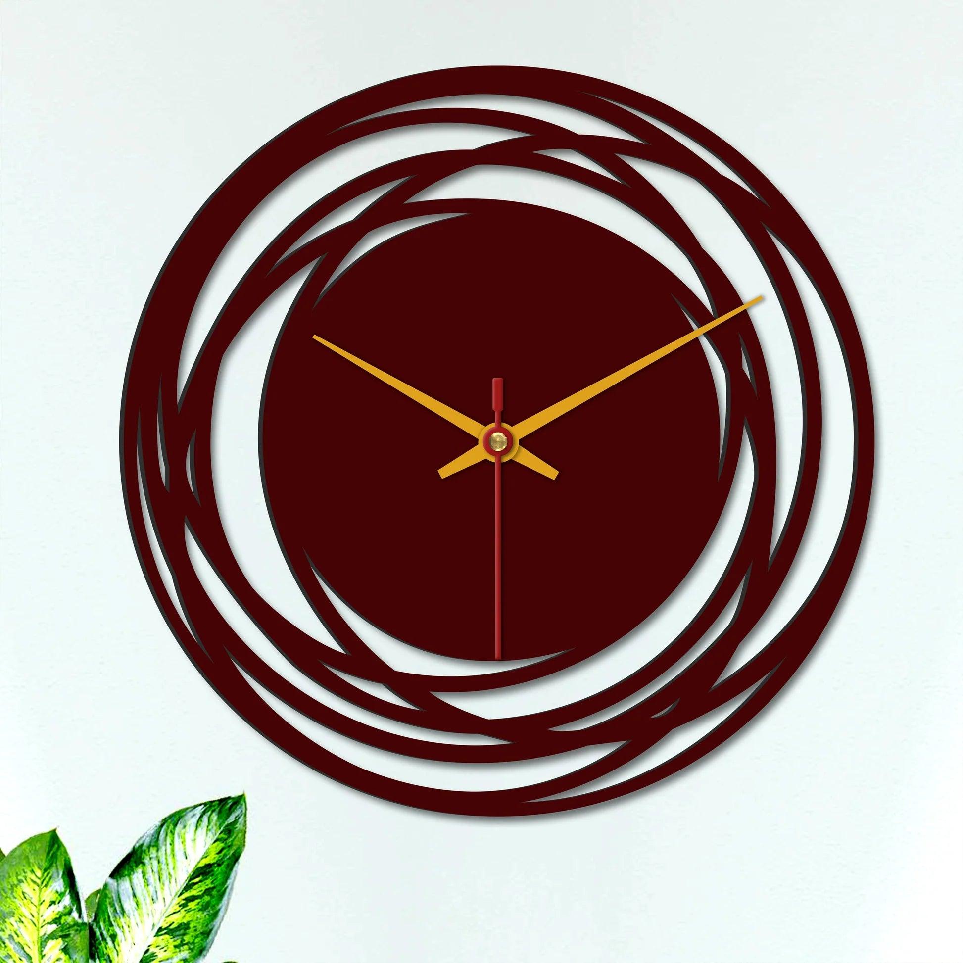 Loops Shape Wooden Wall Clock - Decor Mantra 