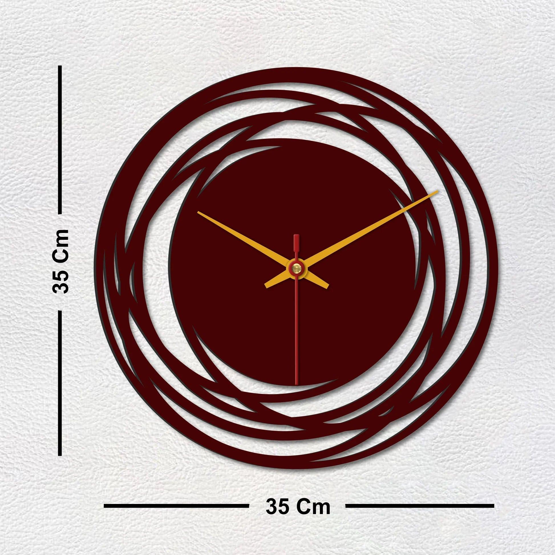 Loops Shape Wooden Wall Clock - Decor Mantra 