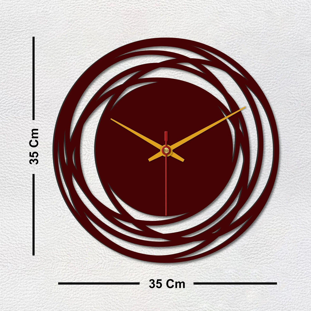 Loops Shape Wooden Wall Clock - Decor Mantra 