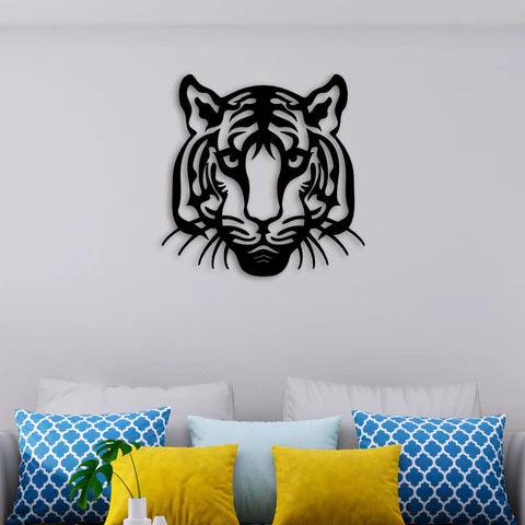 Lovely Tiger Face Metal Wall Art - Decor Mantra 