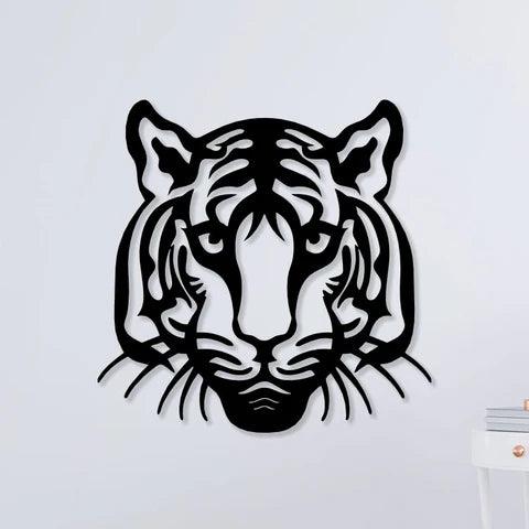 Lovely Tiger Face Metal Wall Art - Decor Mantra 