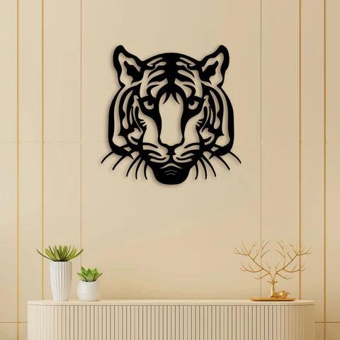 Lovely Tiger Face Metal Wall Art - Decor Mantra 