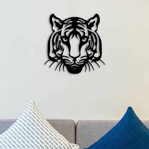 Lovely Tiger Face Metal Wall Art - Decor Mantra 