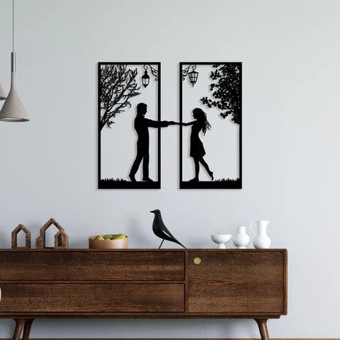 Loving Couple Metal Wall art - Decor Mantra 