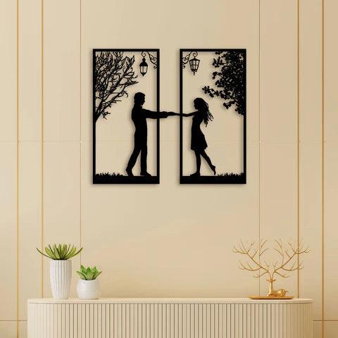 Loving Couple Metal Wall art - Decor Mantra 