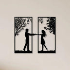 Loving Couple Metal Wall art - Decor Mantra 