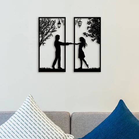 Loving Couple Metal Wall art - Decor Mantra 