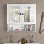 Luxurious Designer Space Saving Bathroom Mirror Cabinet with 5 Spacious Shelves with White Finish - Decor Mantra 