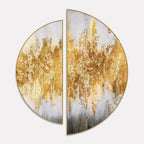 Luxurious Golden Pattern Semi Circle Frames Set Of 2 Decor Mantra