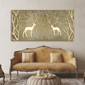 Swamp Deers in Forest Premium Canvas Wall Painting - Harshita Craft