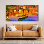 Beautiful Abstract Lake Scenery Canvas Wall Painting Decor Mantra