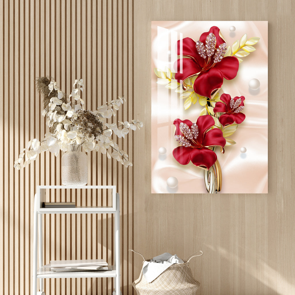 Floral Ganpati Acrylic Wall Art