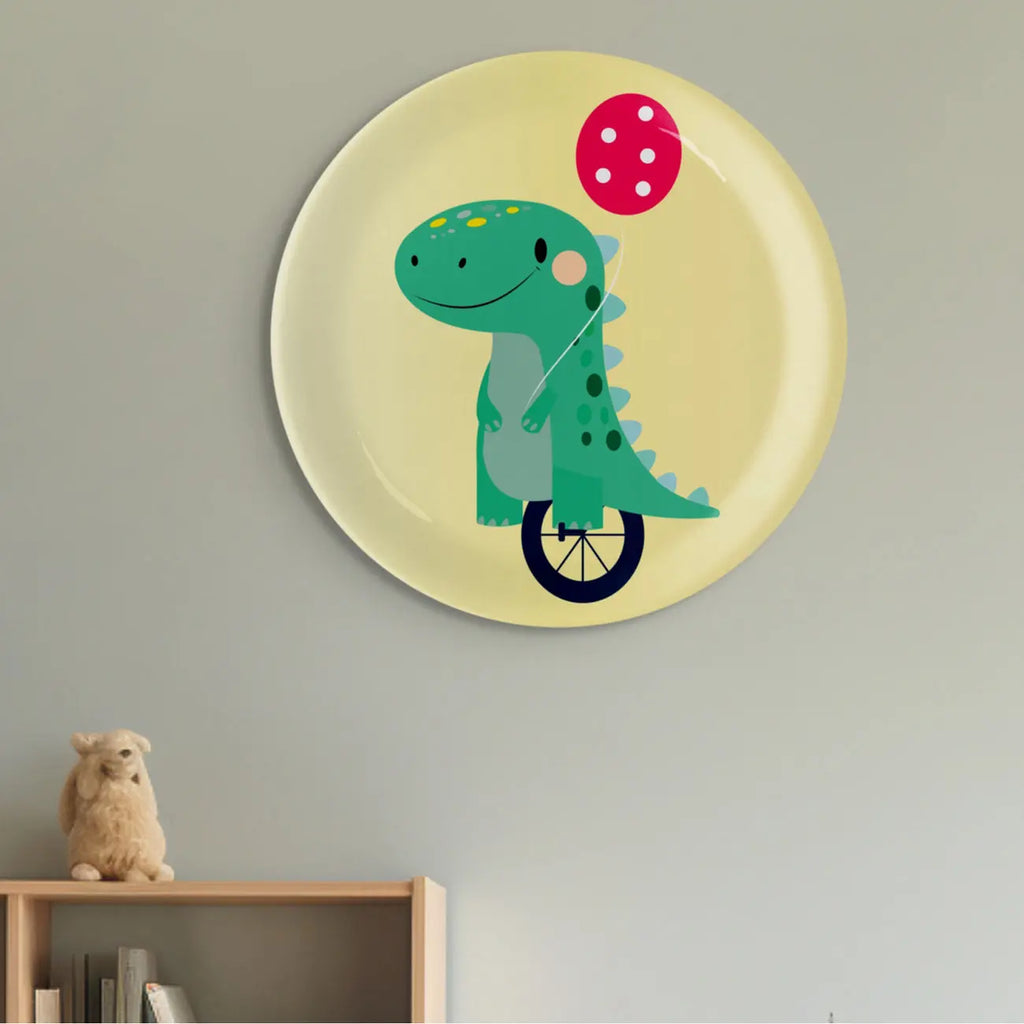 Playful Art for Kids' Rooms Dino porcelain plate - Harshita Craft