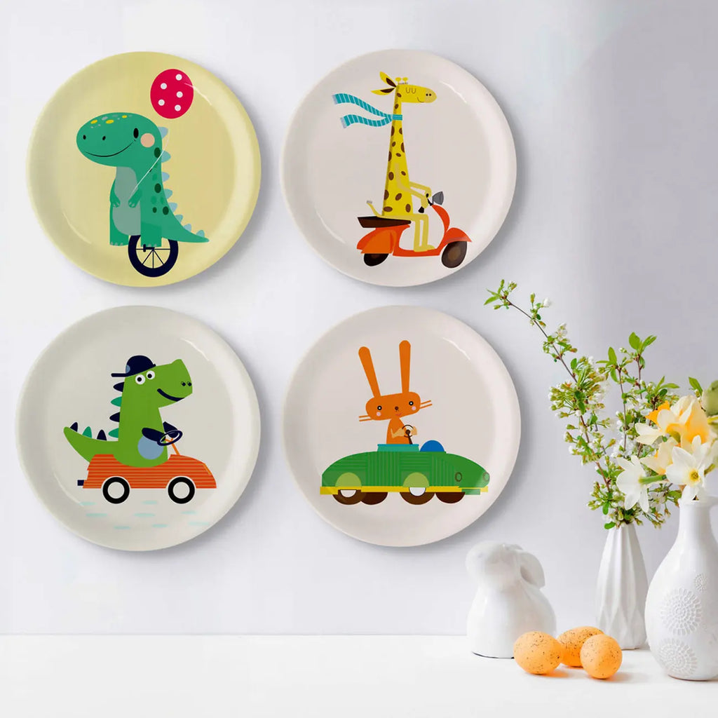 Playful Art for Kids' Rooms Dino porcelain plate - Harshita Craft