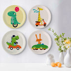 Playful Art for Kids' Rooms Dino porcelain plate - Harshita Craft