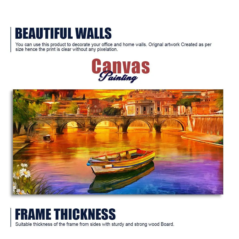 Beautiful Abstract Lake Scenery Canvas Wall Painting Decor Mantra