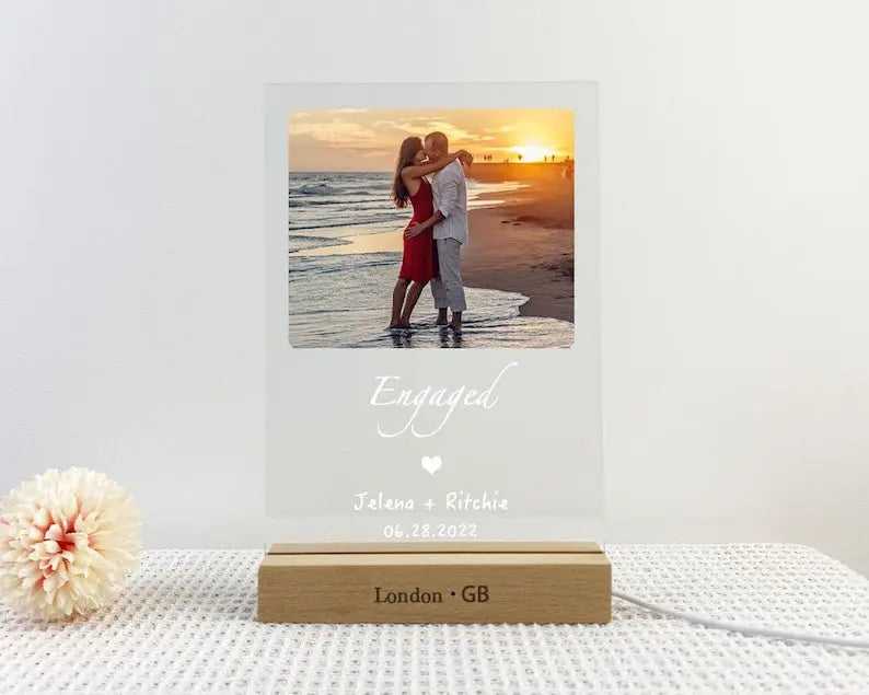 Engagement Gifts for Couple | Personalized Engaged Gifts for Couple | Engagement Frame | Custom Gift | Anniversary Birthday Wedding Gifts - Harshita Craft