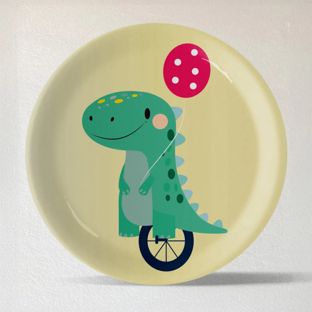 Playful Art for Kids' Rooms Dino porcelain plate - Harshita Craft