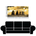 Wall Canvas Painting of Boat Sunset Over Ocean Decor Mantra
