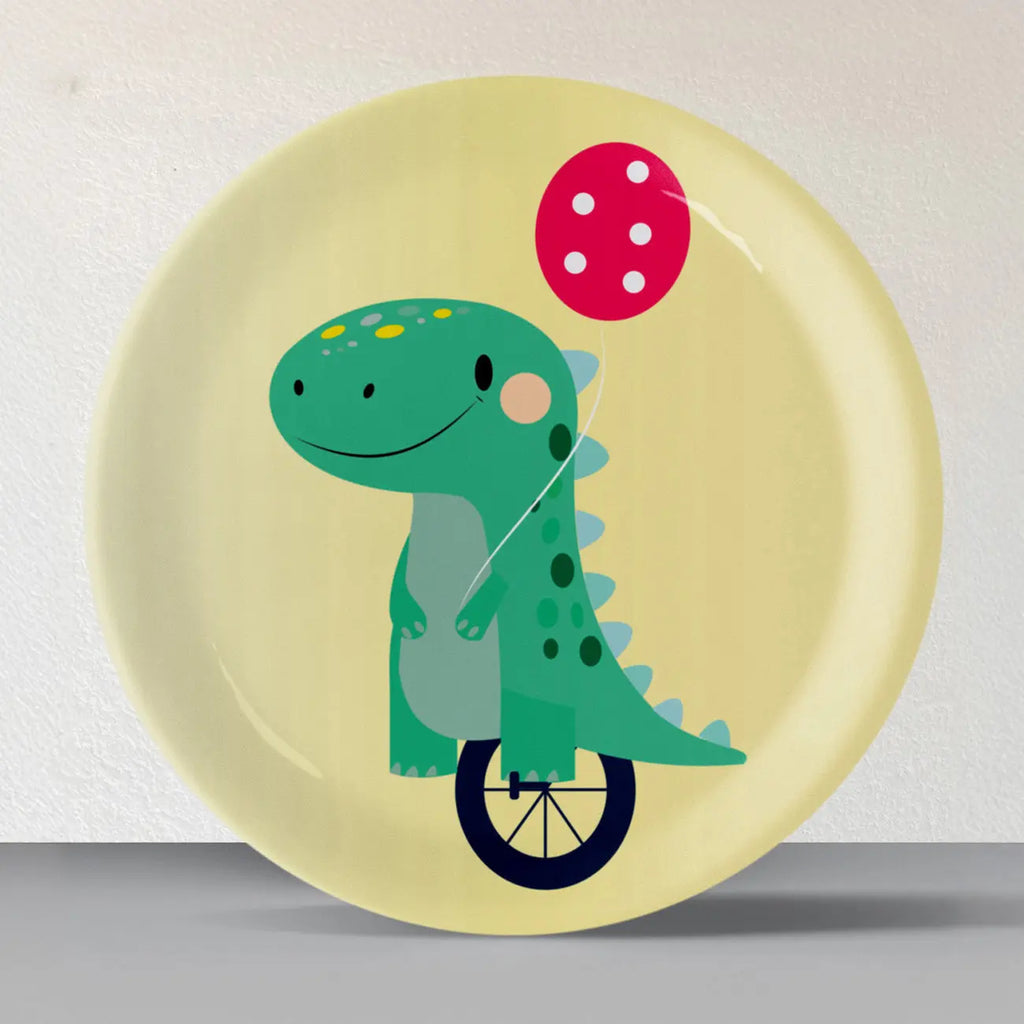 Playful Art for Kids' Rooms Dino porcelain plate - Harshita Craft