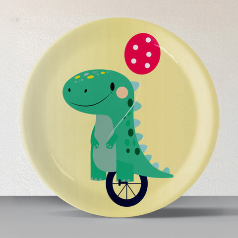 Playful Art for Kids' Rooms Dino porcelain plate