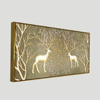 Swamp Deers in Forest Premium Canvas Wall Painting - Harshita Craft