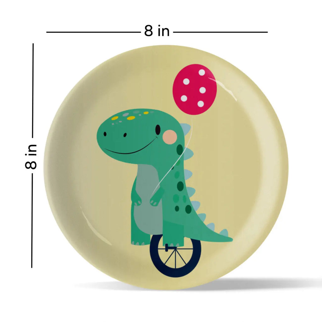Playful Art for Kids' Rooms Dino porcelain plate - Harshita Craft