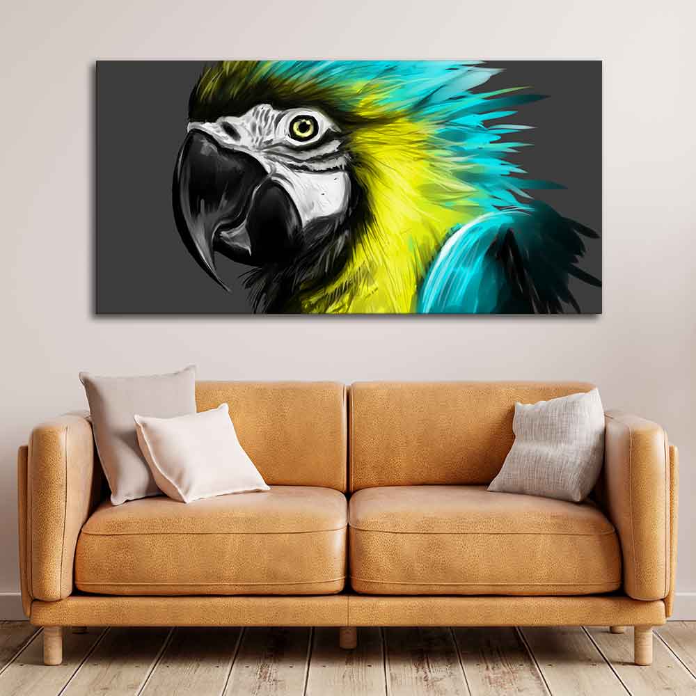 Macaw Parrot Abstract Art Wall Painting Decor Mantra