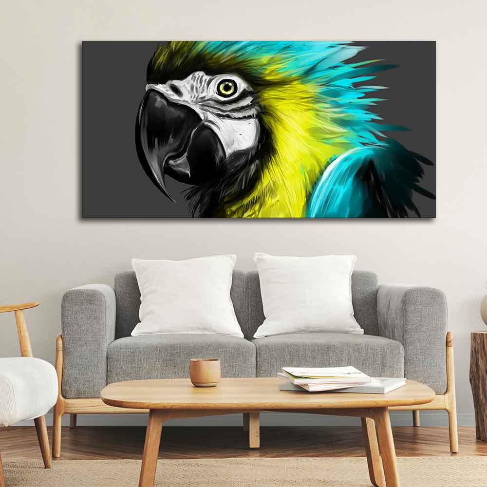Macaw Parrot Abstract Art Wall Painting Decor Mantra