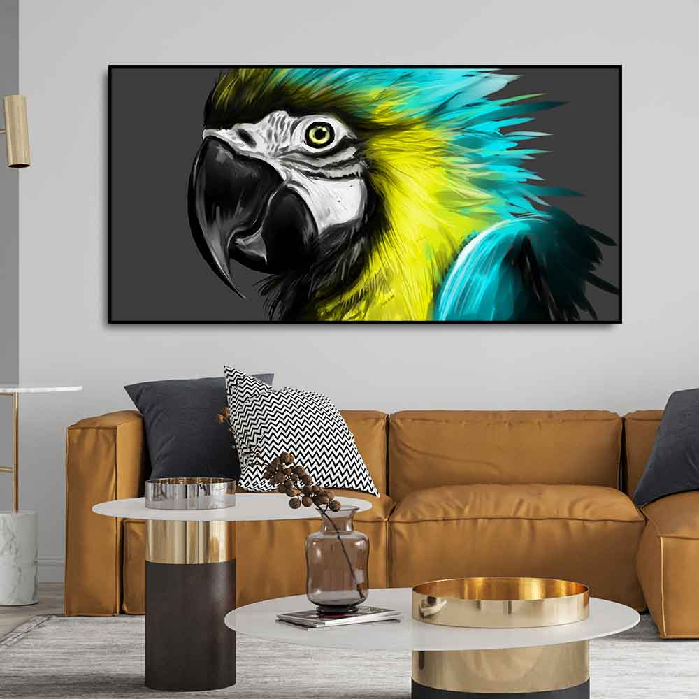 Macaw Parrot Abstract Art Wall Painting Decor Mantra