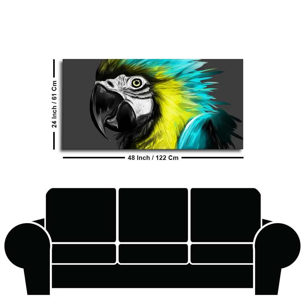 Macaw Parrot Abstract Art Wall Painting Decor Mantra