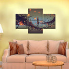 Man Walking in Night Premium Canvas Wall Painting DECORMANTRA
