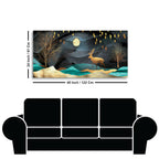 Midnight Golden Deer Scenery Premium Canvas Wall Painting DECORMANTRA