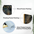 Midnight Golden Deer Scenery Premium Canvas Wall Painting DECORMANTRA