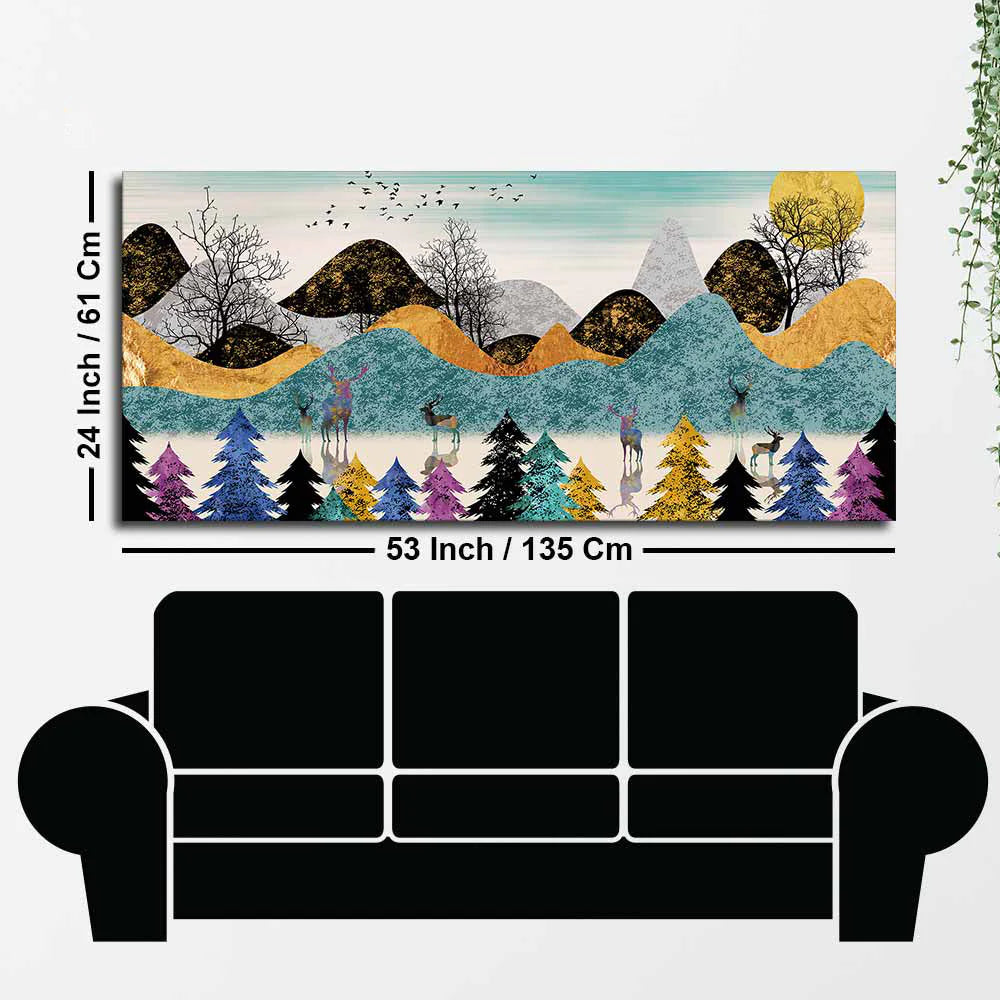 Modern Art Forest Premium Canvas wall Painting DECORMANTRA