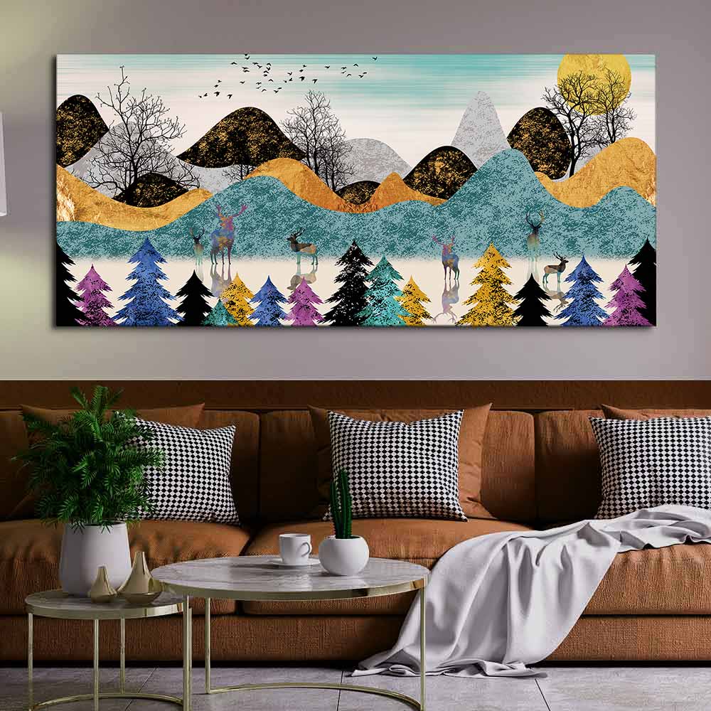 Modern Art Forest Premium Canvas wall Painting DECORMANTRA
