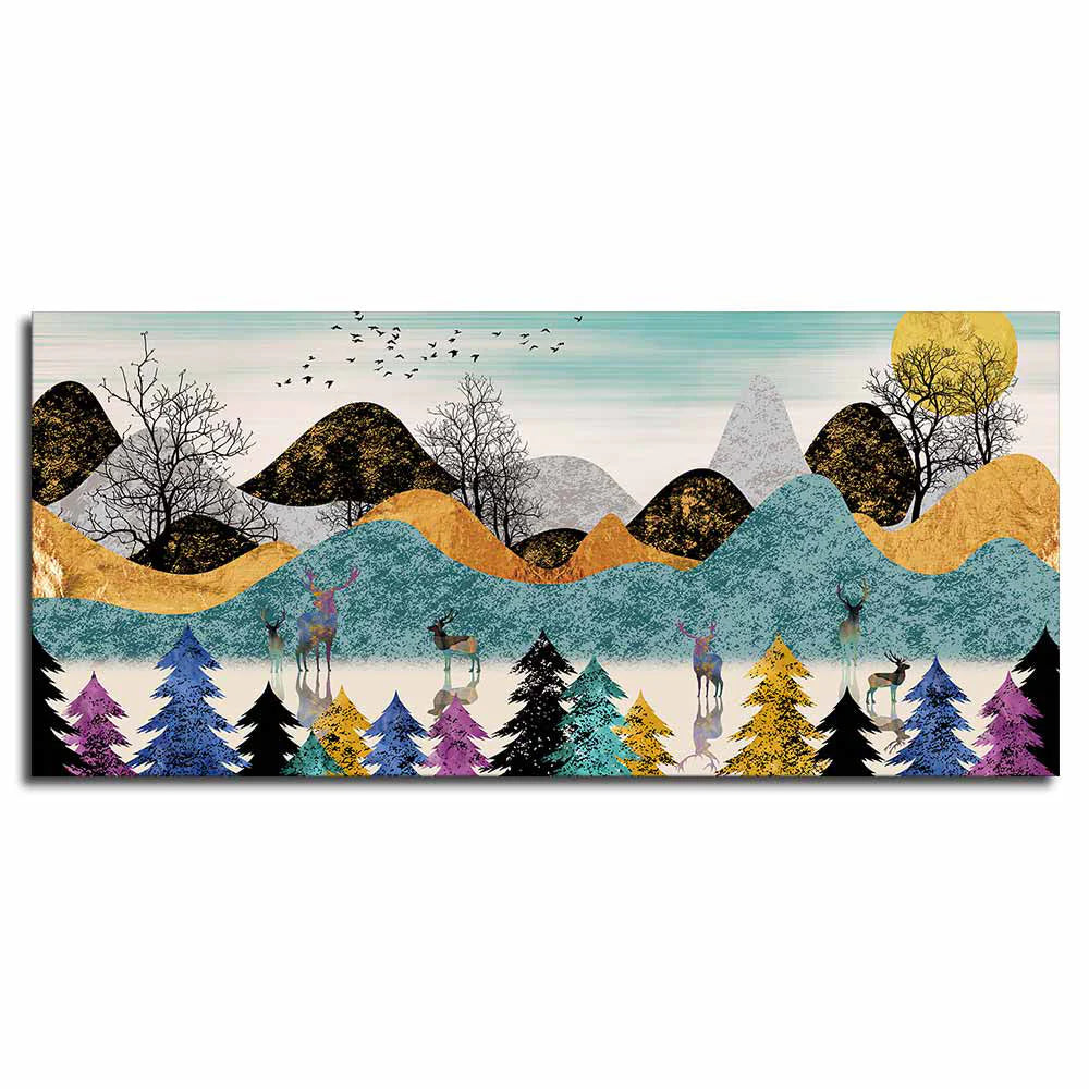 Modern Art Forest Premium Canvas wall Painting DECORMANTRA