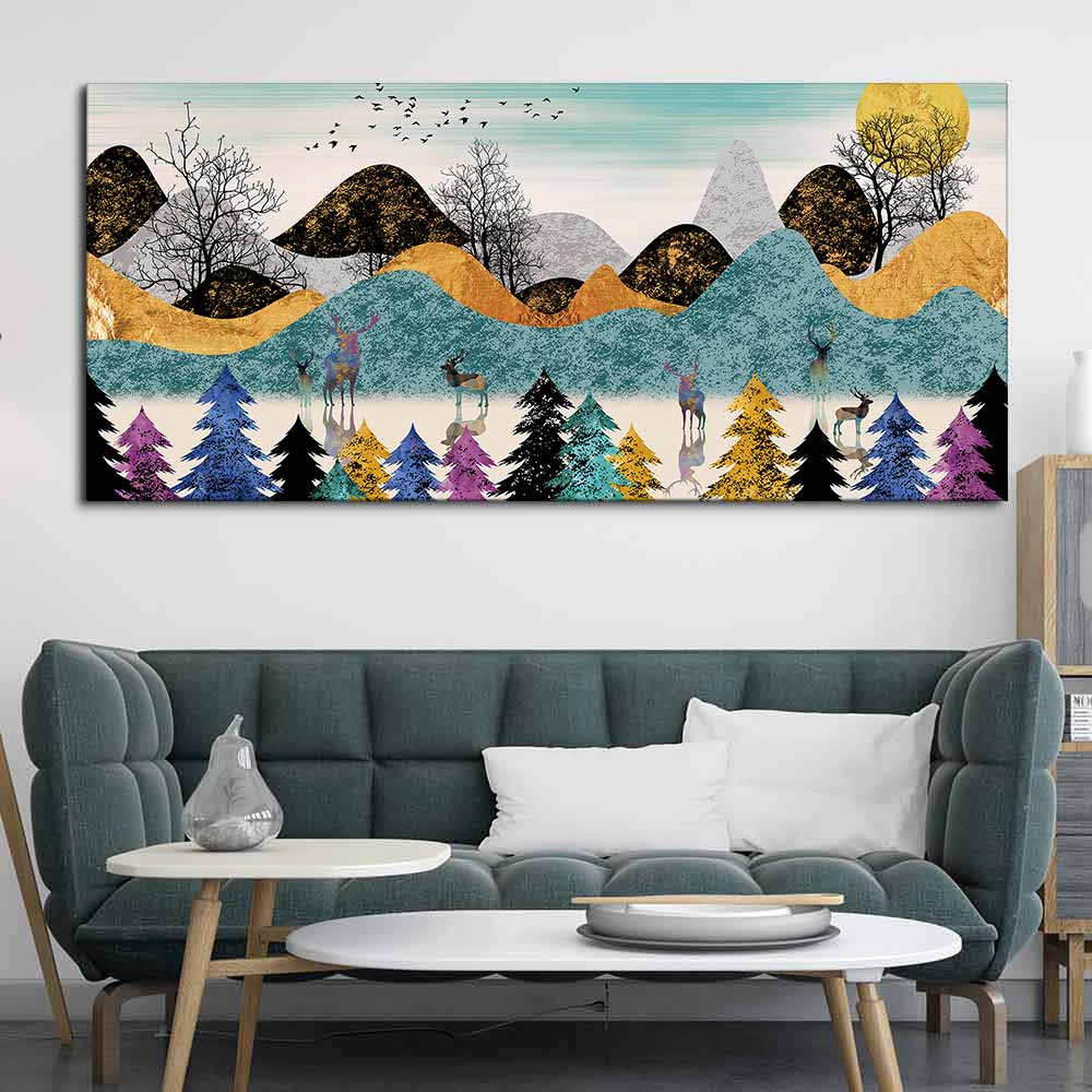 Modern Art Forest Premium Canvas wall Painting DECORMANTRA