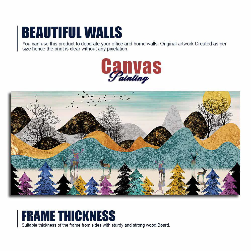 Modern Art Forest Premium Canvas wall Painting DECORMANTRA