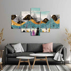 Modern Art Forest Premium Wall Painting Five Pieces Set DECORMANTRA