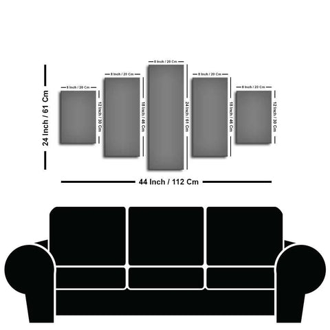 Modern Art Forest Premium Wall Painting Five Pieces Set