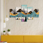 Modern Art Forest Premium Wall Painting Five Pieces Set DECORMANTRA