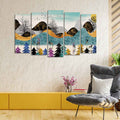 Modern Art Forest Premium Wall Painting Set of 5 Pieces DECORMANTRA